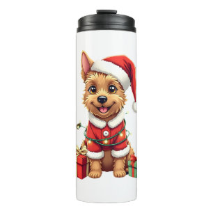 Lustige Weihnachtsbeleuchtung Weihnachtsmann Borde Thermosbecher