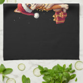 Lustige Weihnachtsbeleuchtung Weihnachtsmann Hut T Geschirrtuch (Gefaltet)