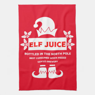 Lustige Weihnachtsbieretiketten Geschirrtuch