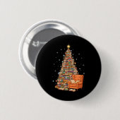 Lustige Weihnachtsbücher Baum Buchliebhaber Lehrer Button (Vorne & Hinten)