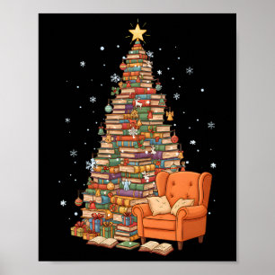 Lustige Weihnachtsbücher Baum Buchliebhaber Lehrer Poster