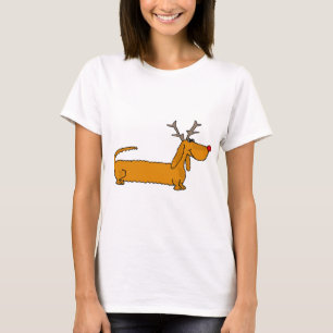 Lustige WeihnachtsDackel als Ren T-Shirt