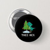 Lustige Weihnachtsdinos Weihnachtsbaum Rex Cute Button (Vorne & Hinten)