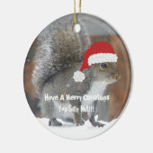 Lustige Weihnachtseichhörnchen-Verzierung Keramik Ornament (Links)