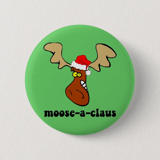 Lustige Weihnachtselche Button (Vorderseite)