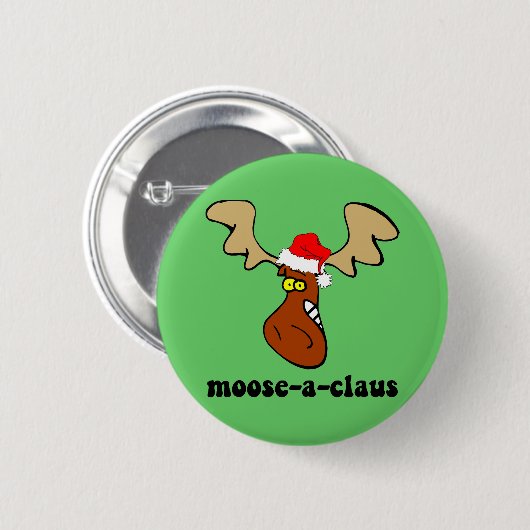 Lustige Weihnachtselche Button (Vorne & Hinten)