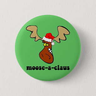 Lustige Weihnachtselche Button