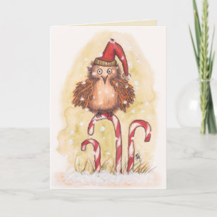 Lustige Weihnachtseule Feiertagskarte