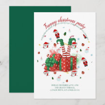 Lustige Weihnachtsfeier-Einladung