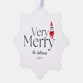 lustige Weihnachtsfeiertage mit Familie Ornament Karte (Linke Ecke)