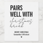 Lustige Weihnachtsferien Weinetikett (Einzelnes Label)
