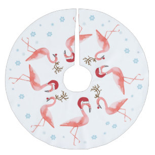 Lustige Weihnachtsflamingo-Sankt-Renkostüme Polyester Weihnachtsbaumdecke