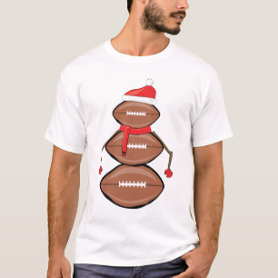Lustige Weihnachtsfußballbälle Schneemann T-Shirt
