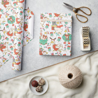 Lustige Weihnachtsgans Geschenkpapier