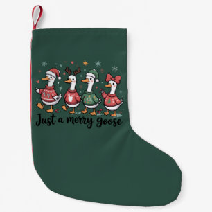 Lustige Weihnachtsgans Nur Eine Fröhliche Gans Wei Kleiner Weihnachtsstrumpf