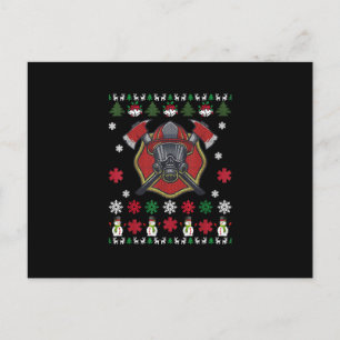 Lustige Weihnachtsgeschenke für Feuerwehrliebhaber Feiertagspostkarte