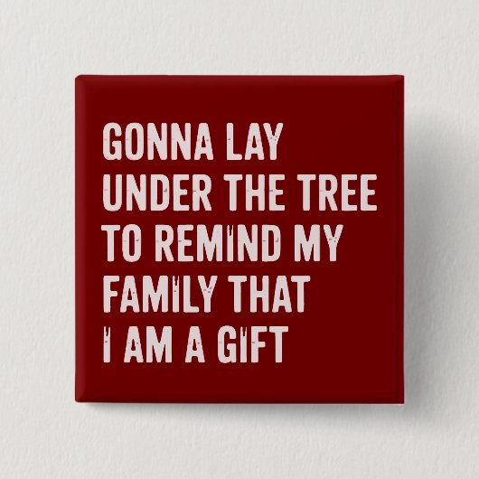 Lustige Weihnachtsgeschenke unter dem Baum Button (Vorderseite)