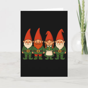 Lustige Weihnachtsgnome als Elfen verkleidet Karte