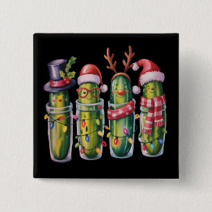 Lustige Weihnachtsgurke Dillgurken Feiertagsgurke  Button