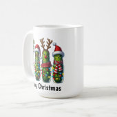 Lustige Weihnachtsgurke Kaffeetasse (Vorderseite Links)