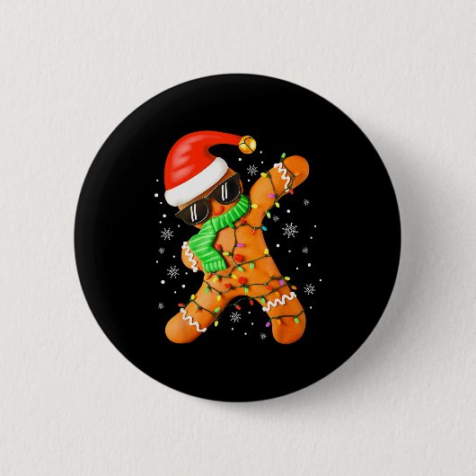 Lustige Weihnachtsjungen Kinder Dabbing Lebkuchen  Button (Vorderseite)