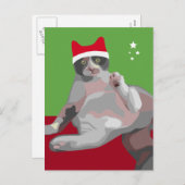 Lustige Weihnachtskaliko-Katze in der Feiertagspostkarte (Vorne/Hinten)