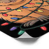 Lustige Weihnachtskapybara Süße Cartoon Gestaltung Poster (Ecke)