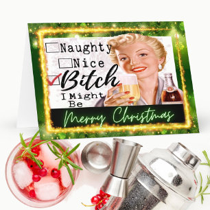 Lustige Weihnachtskarte beste Freundin "Unartig? A Karte