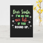 Lustige Weihnachtskarte 'Dear Santa' - Nice List - Karte (Gelbe Blume)
