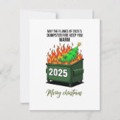 Lustige Weihnachtskarte "Dumpster Fire 2025" Feiertagskarte (Vorderseite)