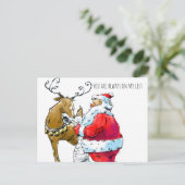 Lustige Weihnachtskarte Feiertagspostkarte (Stehend Vorderseite)