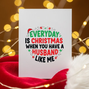 Lustige Weihnachtskarte für Ehefrau als Geschenk v Feiertagskarte