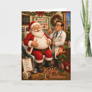 Lustige Weihnachtskarte für Patienten und Mitarbei Feiertagskarte