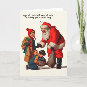 Lustige Weihnachtskarte - Klumpen Kohle von Santa Feiertagskarte