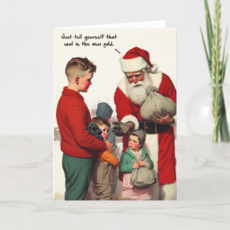 Lustige Weihnachtskarte - Kohle von Sankt Nikolaus Feiertagskarte