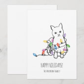 Lustige Weihnachtskarte mit Katze Feiertagskarte (Vorne/Hinten)