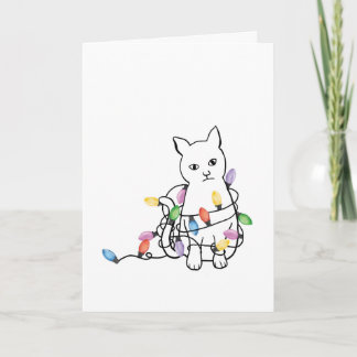 Lustige Weihnachtskarte mit Katze Feiertagskarte