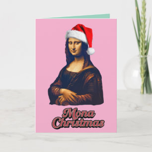 Lustige Weihnachtskarte Mona Lisa Feiertagskarte
