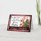 Lustige Weihnachtskarte Retro Beste Freundin "Baum Karte (Vorderseite)