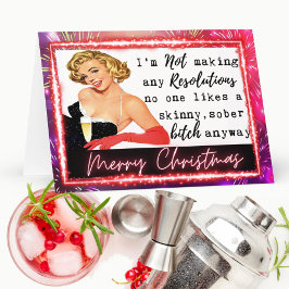 Lustige Weihnachtskarte Retro beste Freundin Silve Karte