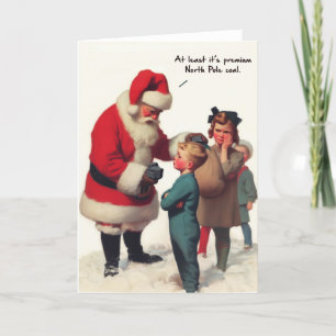 Lustige Weihnachtskarte - Santas Nordpol-Kohle Feiertagskarte