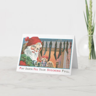 Lustige Weihnachtskarte Vintage Sankt Feiertagskarte