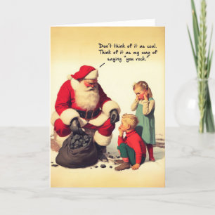 Lustige Weihnachtskarte - Vintage Santa Rocks Feiertagskarte