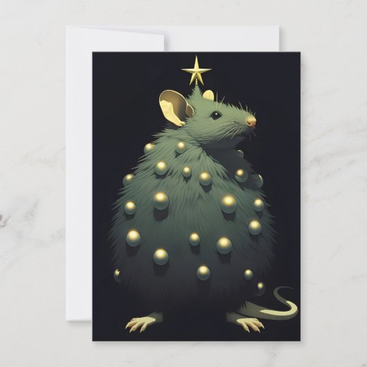 Lustige Weihnachtskarten mit Ratten Feiertagskarte (Vorderseite)