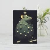 Lustige Weihnachtskarten mit Ratten Feiertagskarte (Stehend Vorderseite)