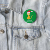 Lustige Weihnachtskatze Button (Beispiel)