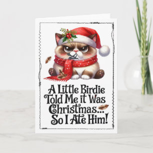 Lustige Weihnachtskatze Dark Humor Karte
