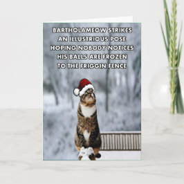 Lustige Weihnachtskatze Feiertagskarte