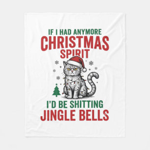 Lustige Weihnachtskatze Geist Vintage Gravur Desig Fleecedecke