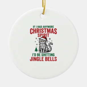 Lustige Weihnachtskatze Geist Vintage Gravur Desig Keramik Ornament